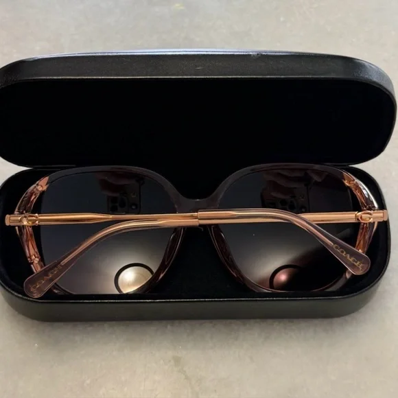 Coach HC8396U Pink Transparent Sunglasses Gold Gradient Glam - Picture 4 of 7